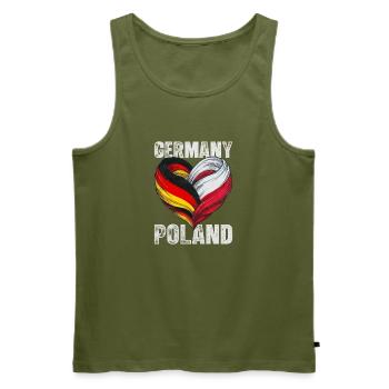 Heart of Germany and Poland - Men's Premium Organic Tank Top - khaki - Front - Michal (187cm)