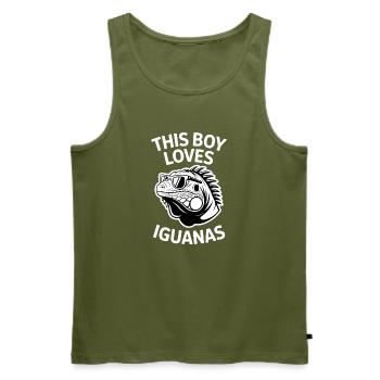 Leguane Sprüche Leguane Lustiges Leguane Geschenk  - Männer Premium Bio Tank Top - Khaki - Vorne - Michal (187cm)