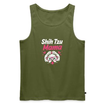Shih Tzu - Männer Premium Bio Tank Top - Khaki - Vorne - Michal (187cm)