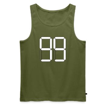 NUMMER 99 Neunundneunzig Geschenk Digital - Männer Premium Bio Tank Top - Khaki - Vorne - Michal (187cm)
