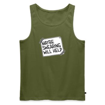 Maybe Swearing Will Help Sarkastisch Spruch Grafik - Männer Premium Bio Tank Top - Khaki - Vorne - Michal (187cm)