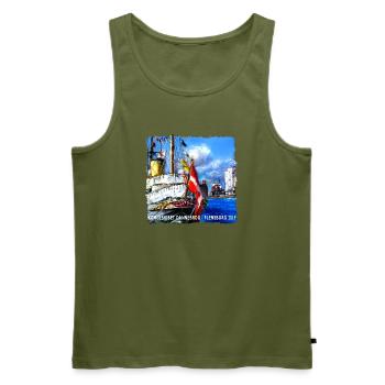 Kongeskibet_dannebro - Männer Premium Bio Tank Top - Khaki - Vorne - Michal (187cm)