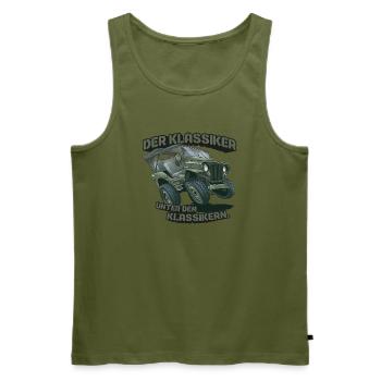 Willys MB – Der Klassiker unter den Klassikern - Männer Premium Bio Tank Top - Khaki - Vorne - Michal (187cm)