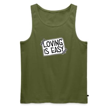Loving Is Easy Inspirierend Romantisch Spruch Logo - Männer Premium Bio Tank Top - Khaki - Vorne - Michal (187cm)