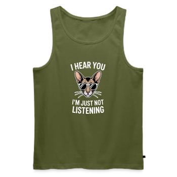 Orientalisch Kurzhaar Geschenk Katzen Sprüche - Männer Premium Bio Tank Top - Khaki - Vorne - Michal (187cm)