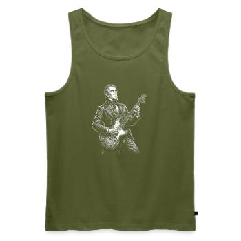 William Henry Harrison Guitar - Men's Premium Organic Tank Top - khaki - Front - Michal (187cm)