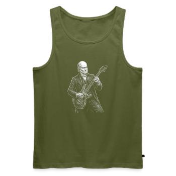 Guitare John Quincy Adams - Débardeur bio Premium Homme - kaki - Devant - Michal (187cm)