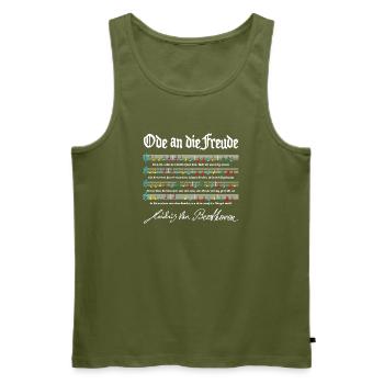 Ode to Joy - Men's Premium Organic Tank Top - khaki - Front - Michal (187cm)