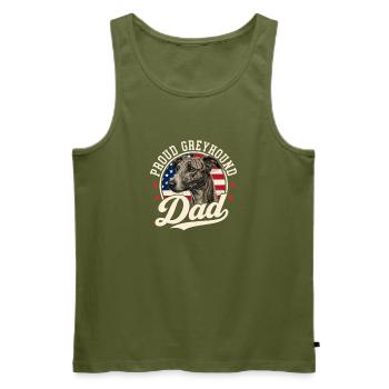 Stolzer Windhund-Vater, Rettungswindhund-Besitzer - Männer Premium Bio Tank Top - Khaki - Vorne - Michal (187cm)