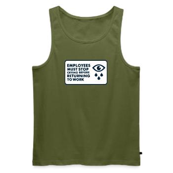Lustiger Mitarbeiter HR Mitarbeiter Manager Männer Frauen - Männer Premium Bio Tank Top - Khaki - Vorne - Michal (187cm)