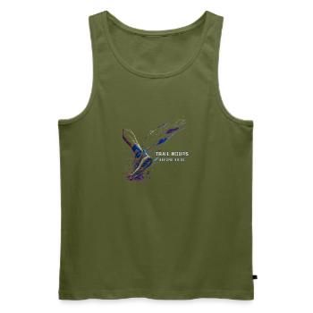 Stunden Trail vor Lärm - Männer Premium Bio Tank Top - Khaki - Vorne - Michal (187cm)