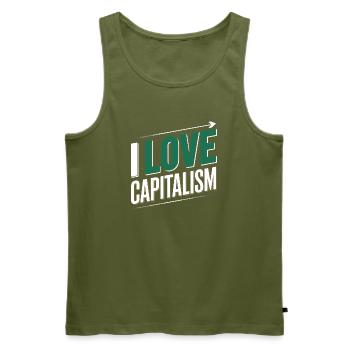 I Love Capitalism Unternehmer Aktien Kapitalismus - Männer Premium Bio Tank Top - Khaki - Vorne - Michal (187cm)