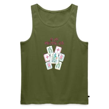 In meiner Mahjong-Ära Mahjong Spiel Social Club - Männer Premium Bio Tank Top - Khaki - Vorne - Michal (187cm)