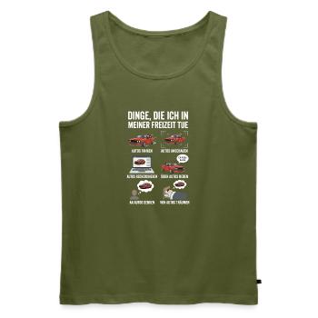 Dinge ich in meiner freizeit tue - Männer Premium Bio Tank Top - Khaki - Vorne - Michal (187cm)