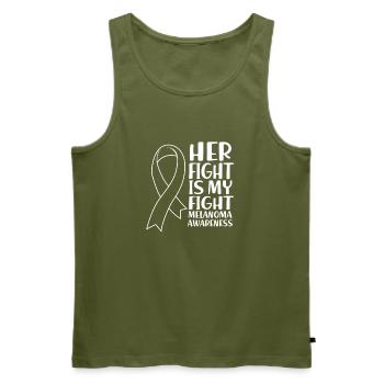 Hautkrebs Melanom - Männer Premium Bio Tank Top - Khaki - Vorne - Michal (187cm)