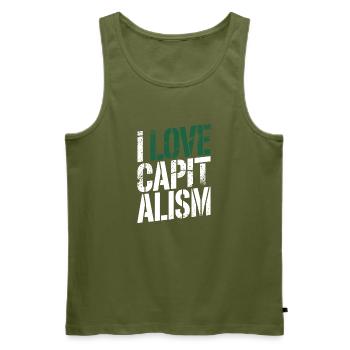 I Love Capitalism Unternehmer Aktien Kapitalismus - Männer Premium Bio Tank Top - Khaki - Vorne - Michal (187cm)