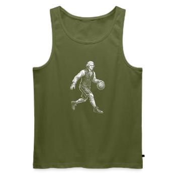 Thomas Jefferson Basketball - Männer Premium Bio Tank Top - Khaki - Vorne - Michal (187cm)