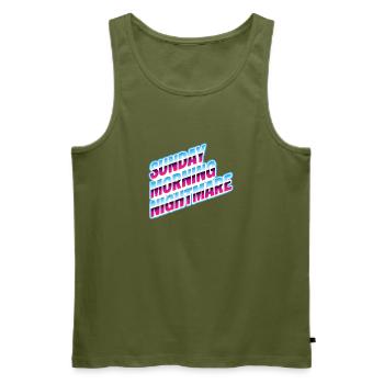 Das lustige Sonntagmorgen-Albtraum-Wochenende ist vorbei - Männer Premium Bio Tank Top - Khaki - Vorne - Michal (187cm)