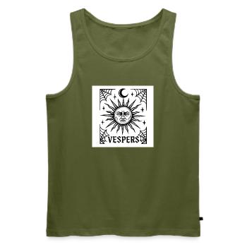 Tarot der Dämmerung – Gotische okkulte Linienkunst - Männer Premium Bio Tank Top - Khaki - Vorne - Michal (187cm)