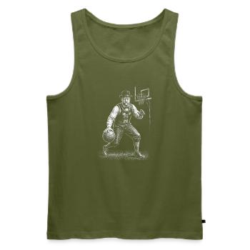 Theodore Roosevelt Basketball - Männer Premium Bio Tank Top - Khaki - Vorne - Michal (187cm)