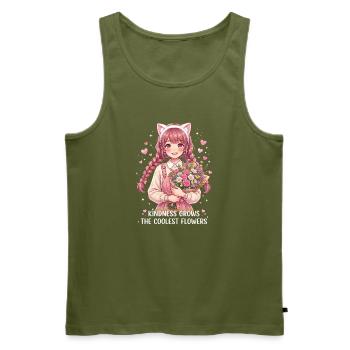 Kindness Grows The Coolest Flowers - Männer Premium Bio Tank Top - Khaki - Vorne - Michal (187cm)