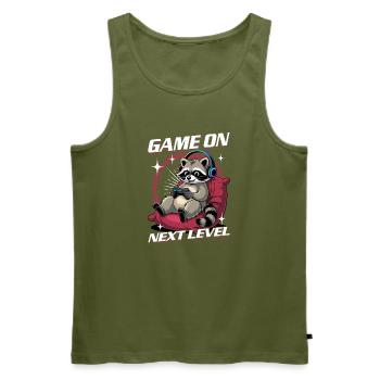 Gamer Gaming Raccoon Video Game - Männer Premium Bio Tank Top - Khaki - Vorne - Michal (187cm)