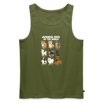 Japanische Hunderassen-diagramm-niedliche - Männer Premium Bio Tank Top - Khaki - Vorne - Michal (187cm)