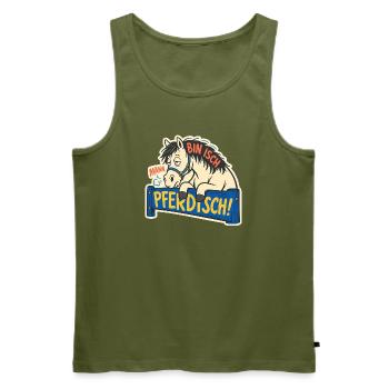 Völlich Pferdisch - Männer Premium Bio Tank Top - Khaki - Vorne - Michal (187cm)