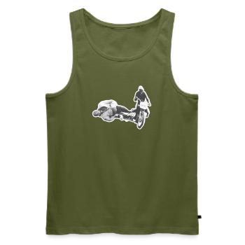 Vintage Seitenwagen-Wagmut auf Retro-Bike - Männer Premium Bio Tank Top - Khaki - Vorne - Michal (187cm)