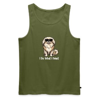Ich mache, was ich will – Pekingesische Mama Peke Hund Papa - Männer Premium Bio Tank Top - Khaki - Vorne - Michal (187cm)