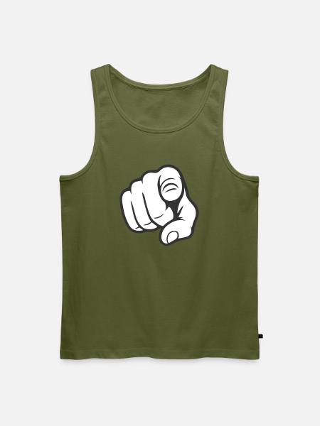 Pointing Finger You Gesture Sticker Design - Men's Premium Organic Tank Top - khaki