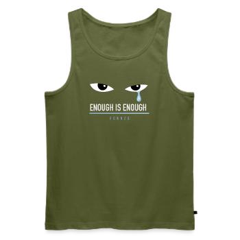 The Blue Tear - FCKNZS - Enough is Enough - Men's Premium Organic Tank Top - khaki - Front - Michal (187cm)