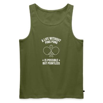 Table Tennis Table Tennis Player Ping Pong Gift - Men's Premium Organic Tank Top - khaki - Front - Michal (187cm)