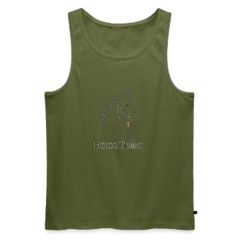 Horse Trainer Equestrian Minimal Identity Barn Lif - Men's Premium Organic Tank Top - khaki - Front - Michal (187cm)