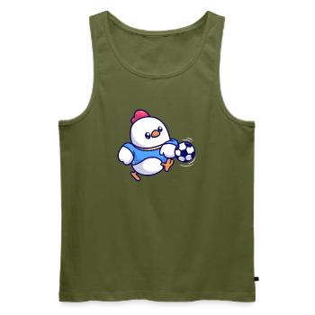 Chick Soccer Kick - Men's Premium Organic Tank Top - khaki - Front - Michal (187cm)