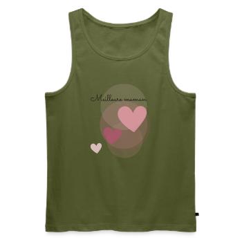 MAMAN. FÊTE DES MÈRES. COEUR. FÊTE. BONNE FÊTE - Débardeur bio Premium Homme - kaki - Devant - Michal (187cm)