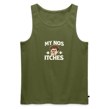 My Nos Itches Cartoon - Men's Premium Organic Tank Top - khaki - Front - Michal (187cm)