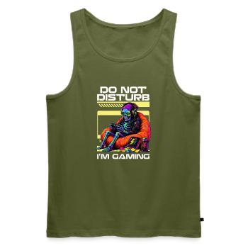 Skeleton Gamer Gaming Halloween - Männer Premium Bio Tank Top - Khaki - Vorne - Michal (187cm)