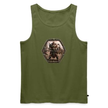 Barbar - Männer Premium Bio Tank Top - Khaki - Vorne - Michal (187cm)