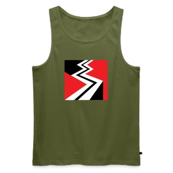 Zickzack Rennstrecke Grafik - Männer Premium Bio Tank Top - Khaki - Vorne - Michal (187cm)