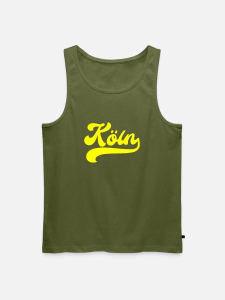 Köln gelber Schriftzug - Männer Premium Bio Tank Top - Khaki