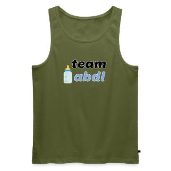 Team ABDL - Männer Premium Bio Tank Top - Khaki - Vorne - Michal (187cm)