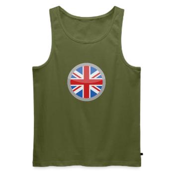 Flagge Großbritanniens - Männer Premium Bio Tank Top - Khaki - Vorne - Michal (187cm)