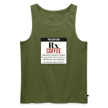 Rezept: Kaffee – Täglich einnehmen - Männer Premium Bio Tank Top - Khaki - Vorne - Michal (187cm)