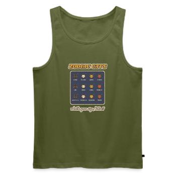 Zodiac-Katzen Alle 12-Sterne-Zeichen - Männer Premium Bio Tank Top - Khaki - Vorne - Michal (187cm)