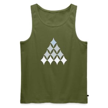 Diamanten Baum Muster - Männer Premium Bio Tank Top - Khaki - Vorne - Michal (187cm)