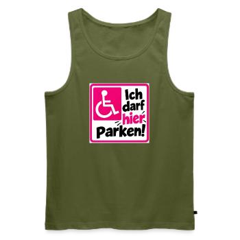 Ich darf hier Parken Sign - Männer Premium Bio Tank Top - Khaki - Vorne - Michal (187cm)