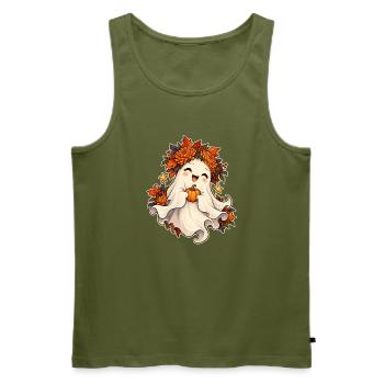 Geist mit Blumenkranz - Männer Premium Bio Tank Top - Khaki - Vorne - Michal (187cm)