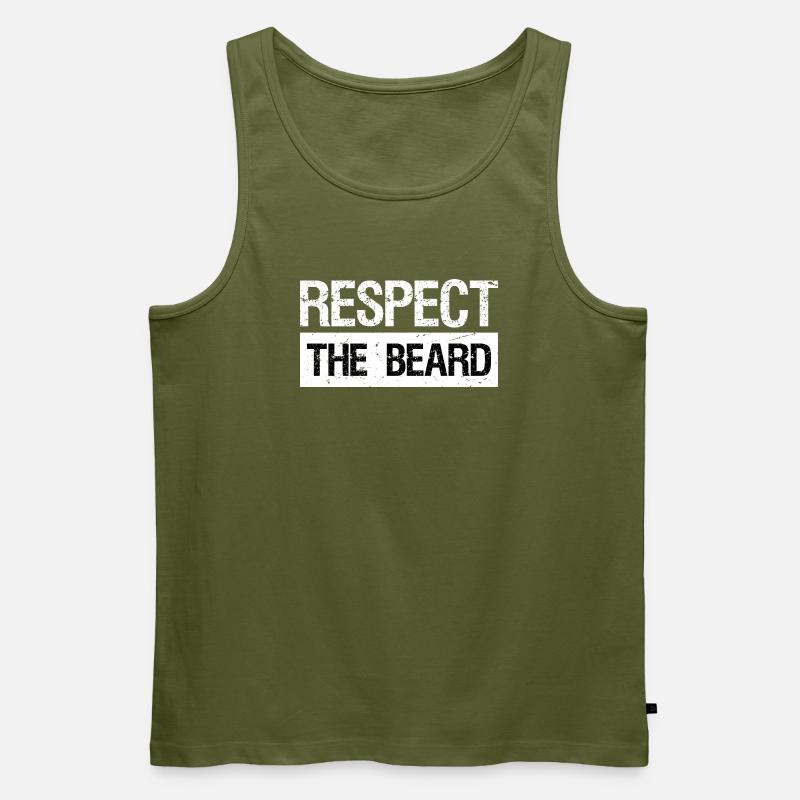 Respect The Beard - Männer Premium Bio Tank Top - Khaki