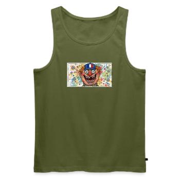 Clown de football français Popart - Débardeur bio Premium Homme - kaki - Devant - Michal (187cm)
